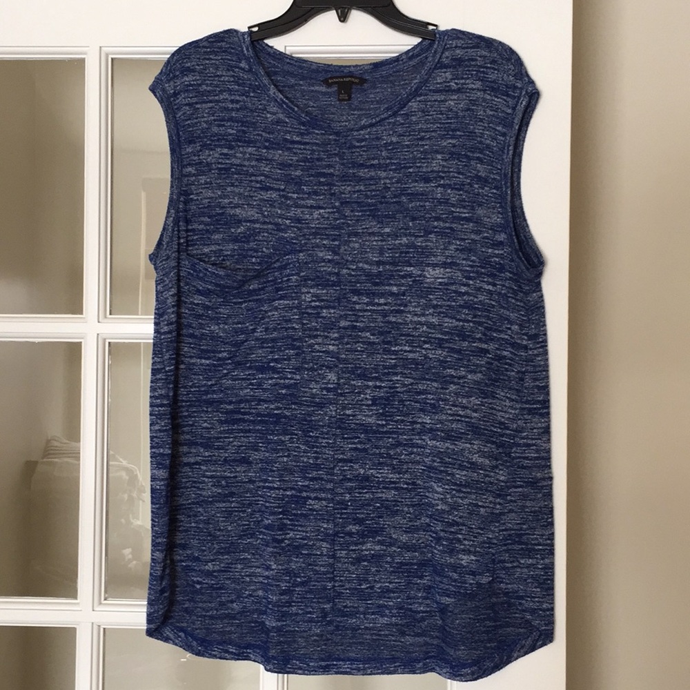 BR L luxespun bright blue sleeveless top